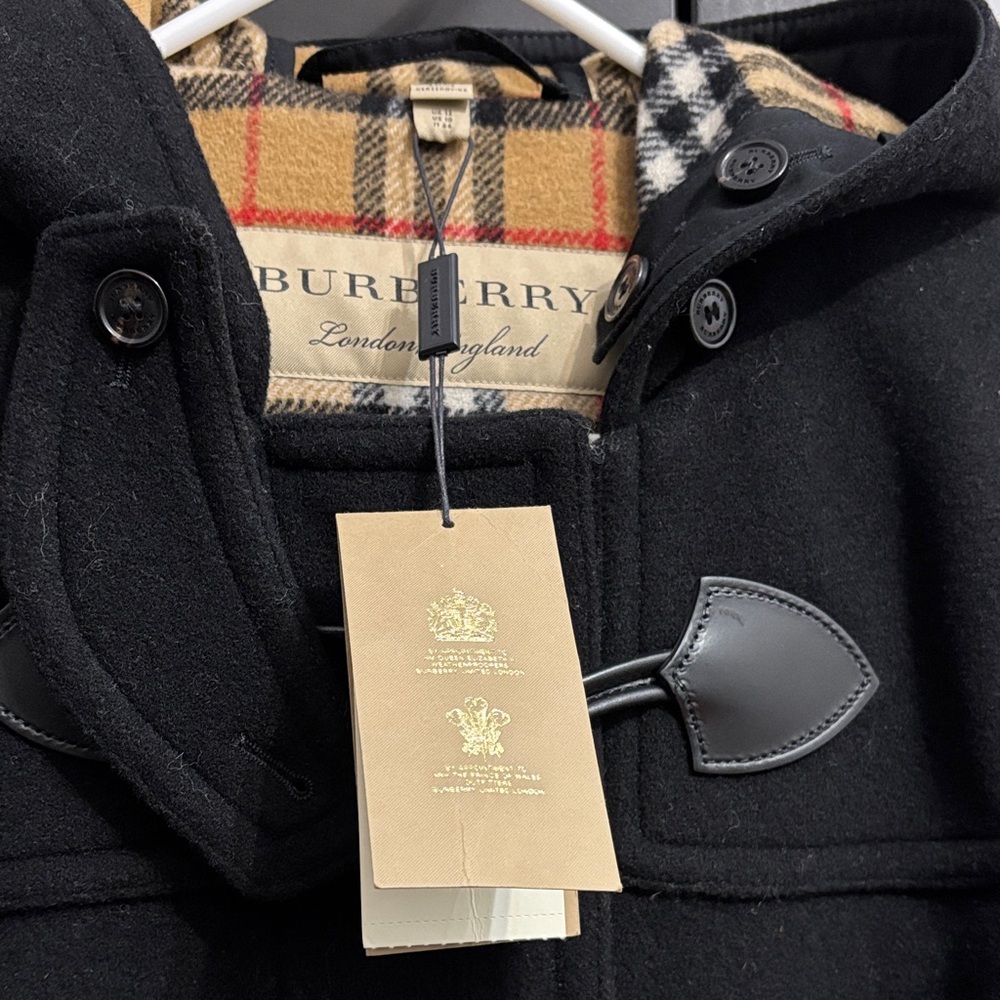 Burberry Black Trench Coat with Plaid Lining
